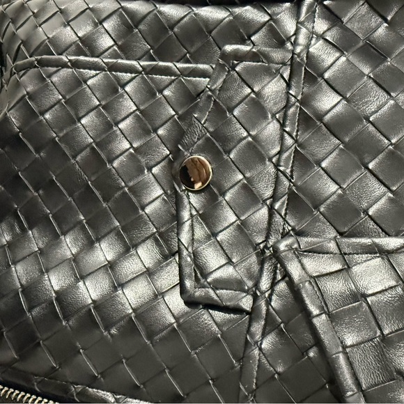 Black woven leather jacket NWT - Picture 4 of 8